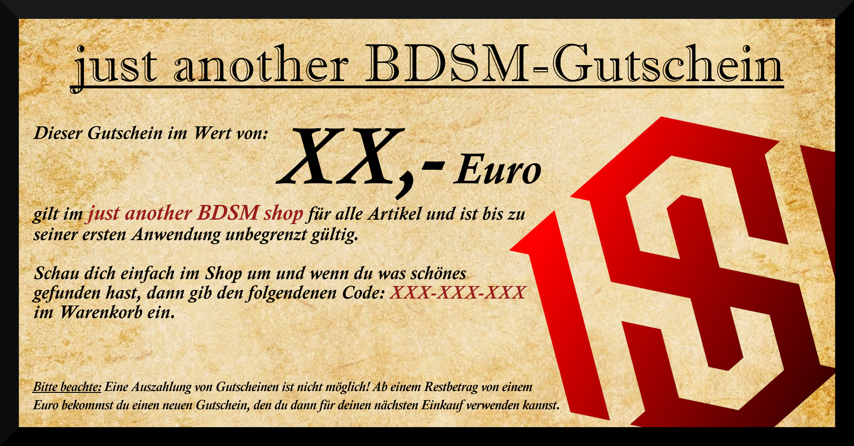 just another BDSM-Gutschein